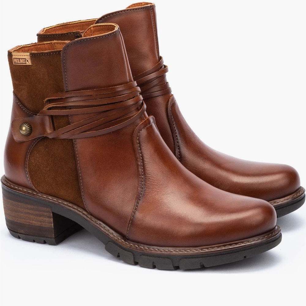 PIKOLINOS Brown Leather Ankle Boots